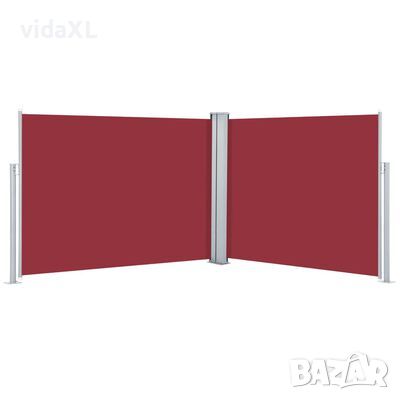 vidaXL Прибираща се странична тента, червена, 140x1000 см（SKU:48489