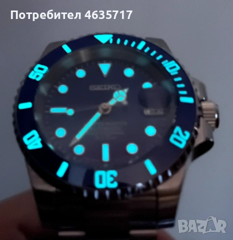  Нов часовник Marinemaster Blue (Seiko custom mod), снимка 4 - Мъжки - 53078458