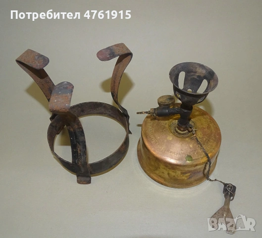 Рядък малък български примус спиртник Овчаровъ Варна, снимка 3 - Газови котлони - 53796039