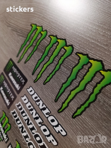 Стикери Монстър Дънлоп Кавазаки Dunlop Monster Kawasaki Stickers 14 бр, снимка 4 - Аксесоари и консумативи - 51435741