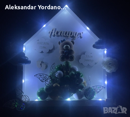 3Д бебешка визитка.Луксозен подарък за изписване ,погача, кръщене., снимка 17 - Мебели за детската стая - 53658113