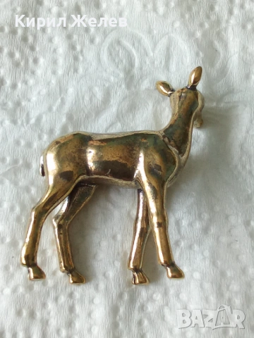 Бронзова фигурка на елен 44673, снимка 2 - Колекции - 54199155