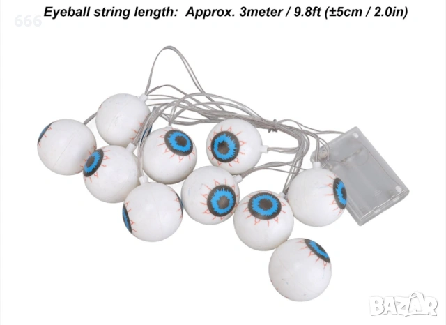 LED Хелоуински светлини с гирлянди, захранвани с батерии, снимка 4 - Други стоки за дома - 53696601