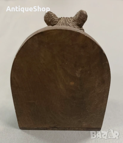 Ограничител за книги. Дървена, ръчно изработена мечка, снимка 4 - Антикварни и старинни предмети - 54119451