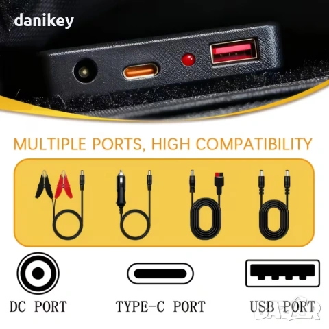 Мощен Монокристален Соларен Панел 100W (Peak) – Пълен К-кт за Къмпинг и Акумулатори, снимка 2 - Къмпинг осветление - 53750421