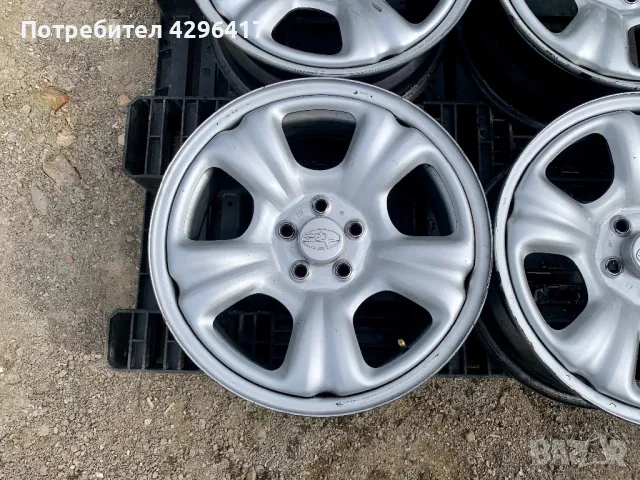 4бр.Оригинални железни джанти + капачки 16цола 5x100 за Subaru Forester,Impreza,Legacy,Outback,XV, снимка 5 - Гуми и джанти - 49468476