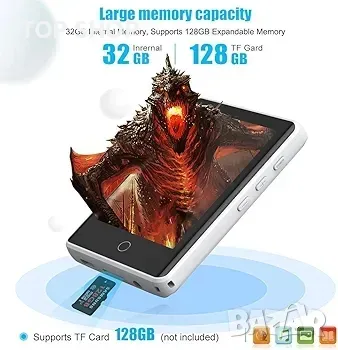 MP3 плейър 32GB с BT 5.0 Поддържа TF до 128GB, Timoom M6 MP3 HIFI Lossless Sound Музикален плейър, снимка 3 - Музикални играчки - 48741814