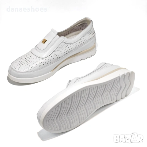 Дамски обувки без връзки от естествена кожа с перфорация , снимка 7 - Дамски ежедневни обувки - 53925963