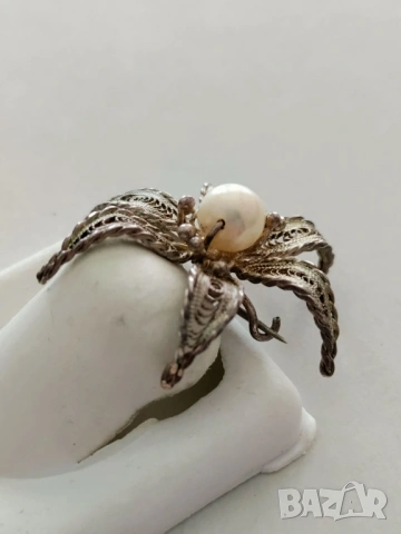 Сребърна брошка, снимка 2 - Други - 53663770