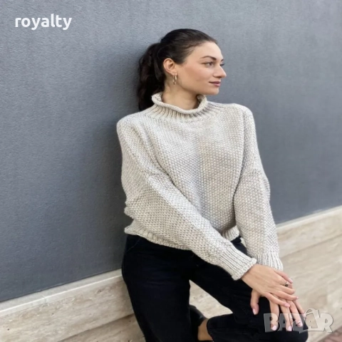 Дамски пуловер с прилеп ръкав полуполо, снимка 2 - Блузи с дълъг ръкав и пуловери - 52156561