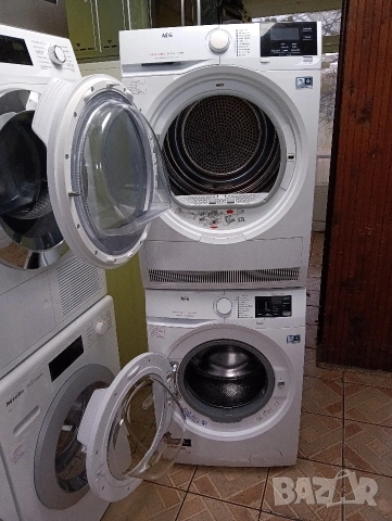 Комплект пералня и сушилня с термопомпа АЕГ Aeg A+++ 8кг 2 години гаранция!, снимка 2 - Перални - 53473087
