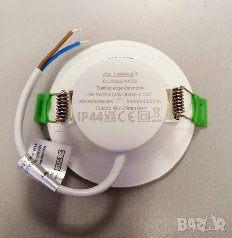 LED луна за вграждане, димируема 7W, 3000K/4000K/6500K, 220V AC, IP44, SMD2835, снимка 3 - Лед осветление - 54069280