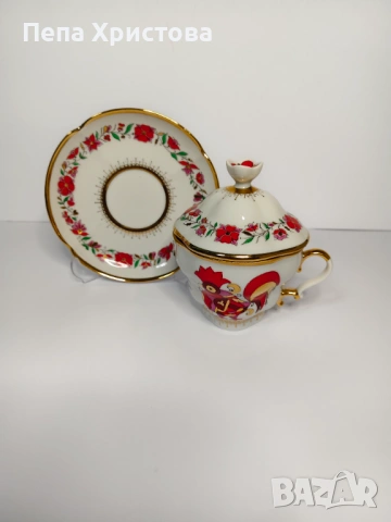 Чаша за чай от руски порцелан ЛФЗ, снимка 2 - Чаши - 54095681