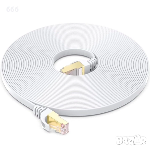 Мрежов кабел Cat.8 , 10 метра, бял