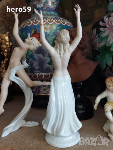 Прекрасна порцеланова фигура (балерина еротика фирма Walendorf), снимка 9 - Антикварни и старинни предмети - 45998508
