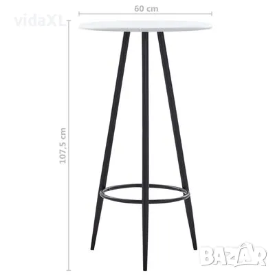 vidaXL Бар маса, бяла, 60x107,5 см, МДФ(SKU:281544), снимка 5 - Маси - 48664012