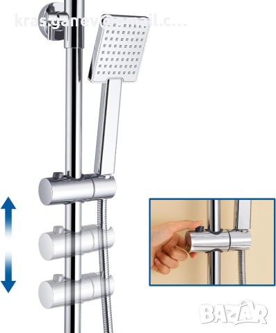 Пълен комплект за монтаж за душ Auralum, 90-124 см, снимка 3 - Други - 44960920