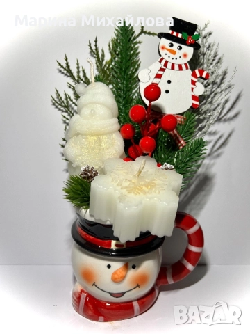 Коледни чаши със свещи и коледни декорации, снимка 7 - Декорация за дома - 52662825