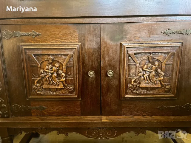 Секция / масивно дърво с дърворезба , снимка 4 - Секции и витрини - 50065775