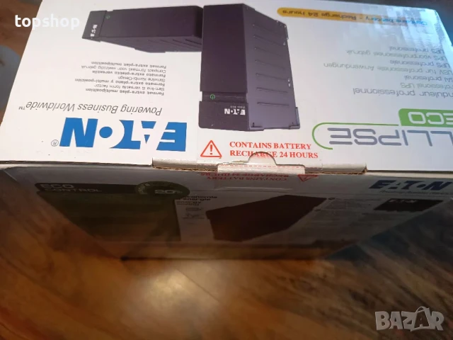 ЧИСТО НОВ, НЕРАЗПЕЧАТАН UPS Eaton EL800USBDIN ECO, 800VA / 500W, 4 контакта IEC C13, 1 IEC C14, снимка 3 - UPS захранвания - 50495014