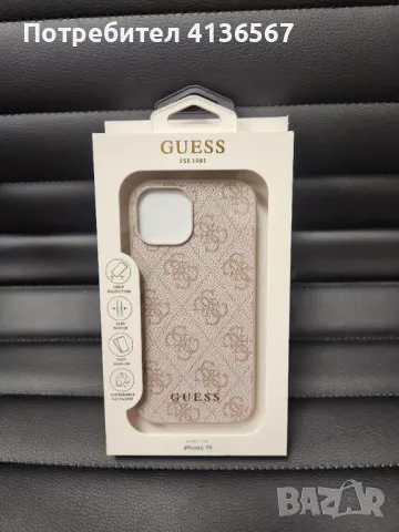 Защитен калъф Guess с метално лого PU, за iPhone13, розов, снимка 1 - Калъфи, кейсове - 48294915