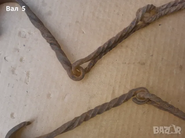 Стара верига за огнище от ковано желязо , здрава, снимка 5 - Антикварни и старинни предмети - 50327363
