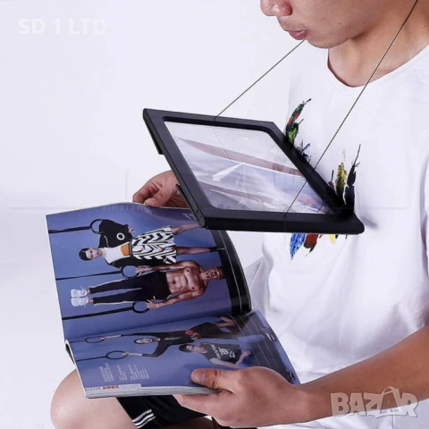 Лупа за четене с LED осветление Hands Free Magnifier А4 увеличителна настолна Преносима LED лупа за , снимка 3 - Други - 51365809