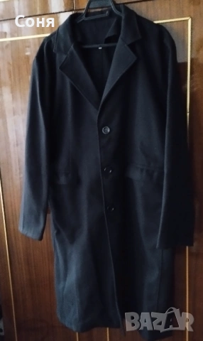 Дамско черно дълго палто 