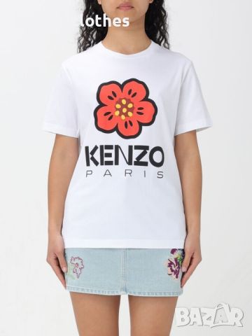 KENZO White Boke Flower Logo Print Дамска / Мъжка Тениска size S и M, снимка 8 - Тениски - 46025246