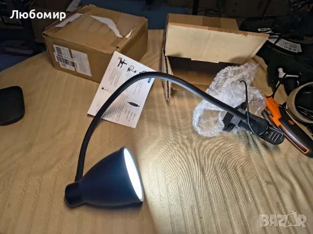 38 LED лампа за четене със скоба, 3 нива на цветна температура, 10 яркости с възможност, снимка 8 - Настолни лампи - 49791809