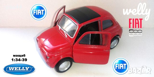 Fiat 500 Nuova 1:(34-39) Welly, снимка 1 - Колекции - 40355668