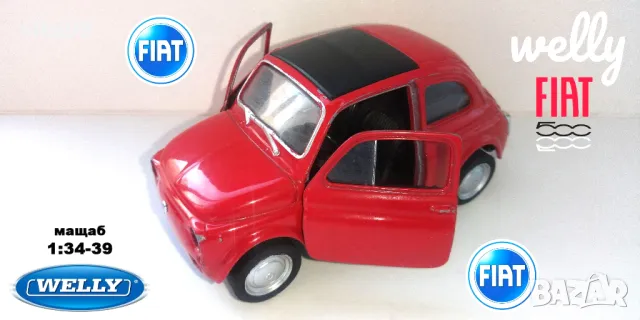 Fiat 500 Nuova - Welly - Мащаб 1:34-39, снимка 1 - Колекции - 47893192