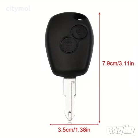Кутийка за ключ с 3 бутона за Renault/Dacia:Clio,Kangoo,Master, Modus, Trafic, Twingo, острие NE73, снимка 3 - Аксесоари и консумативи - 52674776
