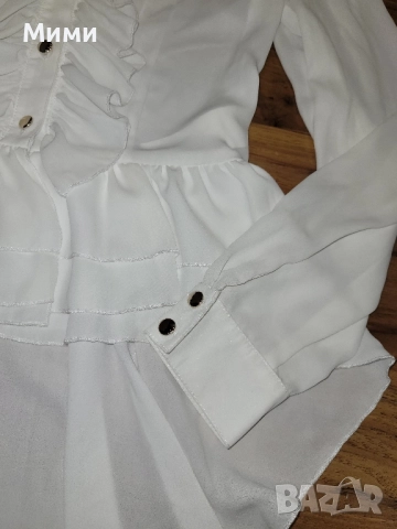 Бяла риза Lucy с удължен гръб , снимка 3 - Ризи - 52207238