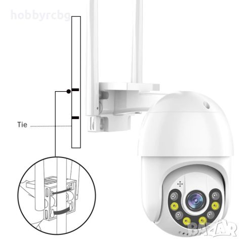 Безжична PTZ WIFI охранителна камера 5MP за видеонаблюдение, снимка 10 - HD камери - 46394403