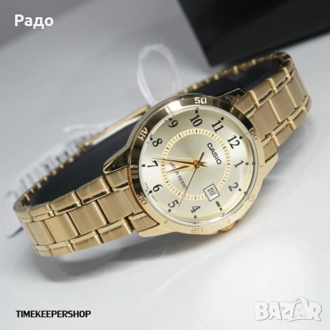 Часовник CASIO LTP-V004-9BUDF НОВ Дамски аналогов златист кварцов JAPAN с дата водоустойчив позлатен, снимка 12 - Дамски - 52795325