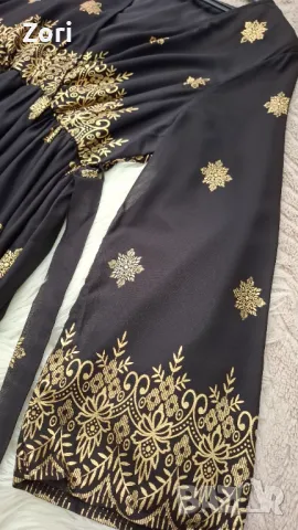 РАЗКОШНА черна рокля със златиста щампа 2ХЛ/3ХЛ размер , снимка 11 - Рокли - 50175291