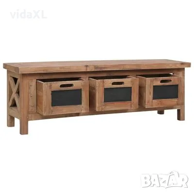 vidaXL ТВ шкаф с 3 чекмеджета, 120x30x40 см, махагоново дърво масив（SKU:283913）, снимка 2 - Шкафове - 48749484