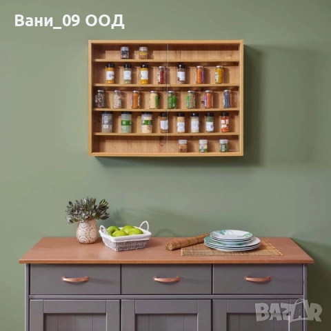 Колекционерски стенна витрина в дървесен цвят , снимка 3 - Секции и витрини - 51731400