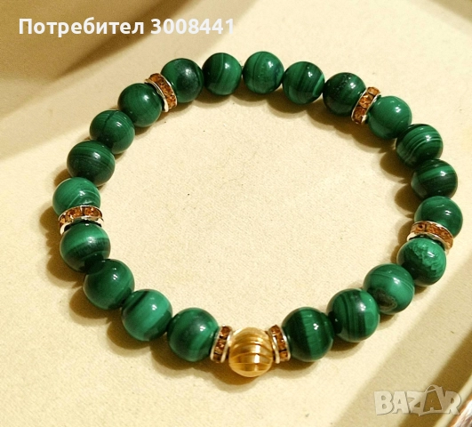 Гривна на ЩАСТИЕТО, ПРОСПЕРИТЕТА И ТРАНСФОРМАЦИЯТА от МАЛАХИТ , снимка 3 - Гривни - 51851884