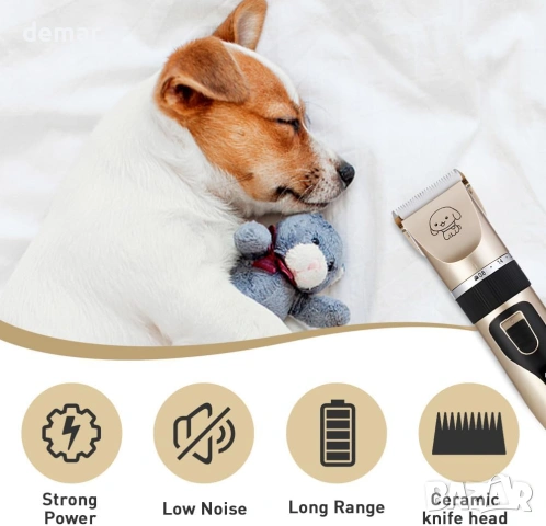 Машинки за подстригване на кучета Pilarmuture, електрическа, акумулаторна, 4 предпазни гребена, снимка 6 - За кучета - 54054061