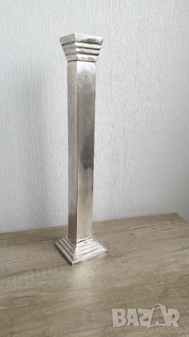 Голям посребрен свещник, снимка 6 - Антикварни и старинни предмети - 53463247