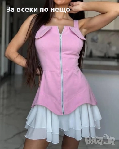 Дамска Рокля С Цип Отпред - Налични Различни Цветове Код EN4, снимка 2 - Рокли - 53836954