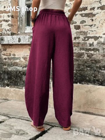 Дамски улични ежедневни едноцветни панталони с цял джоб и пачуърк, 11цвята , снимка 5 - Панталони - 45716612