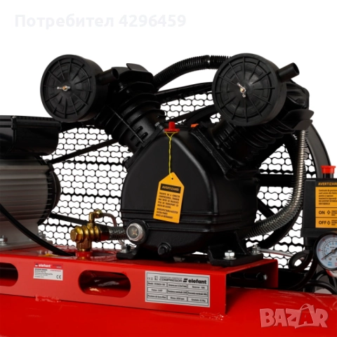 Компресор 100 л, 8 bar, 330 л/мин, 3 к.с. Elefant XY2065A-100, снимка 8 - Компресори - 48625517