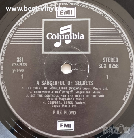 Грамофонна Плоча (Pink Floyd - A Saucerful Of Secrets), снимка 3 - Грамофонни плочи - 52697795