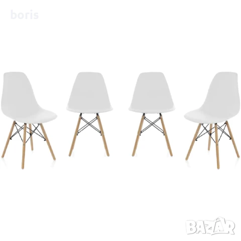 Комплект столове Dining Kring Kai – 4 броя, Бял, снимка 2 - Столове - 50910421