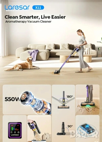 Laresar X11 Безжична 550w Ръчна акомулаторна прахосмекачка -75kpa / ', снимка 16 - Прахосмукачки - 53433462