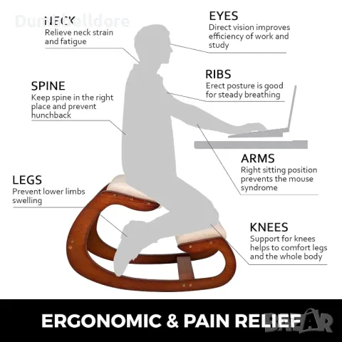 Ергономичен коленичещ стол, снимка 1