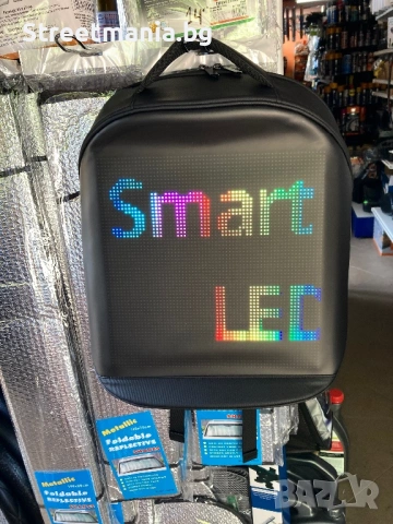 Смарт LED раница Wi-fi приложение Pixel ученическа, лед , мото мотор